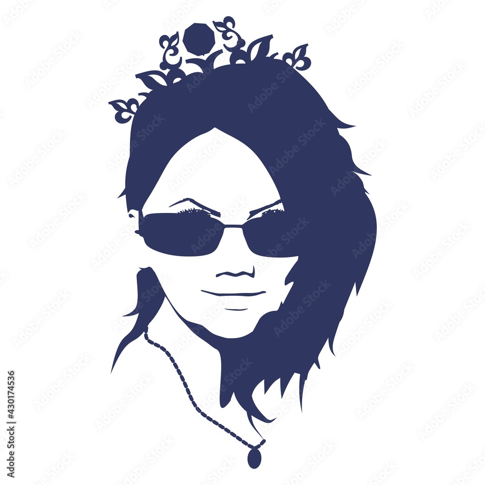Silhouette of a female head. Beauty and fashion Silhouette of a female head. Beauty and fashion