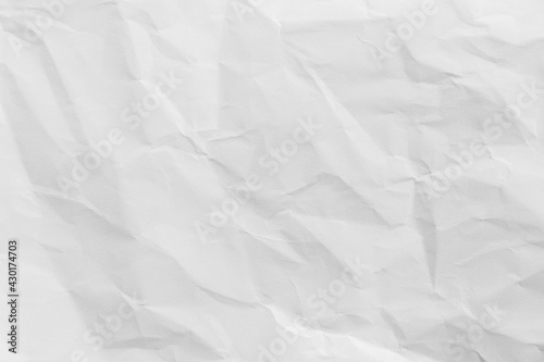 White crumpled recycled paper texture background for design