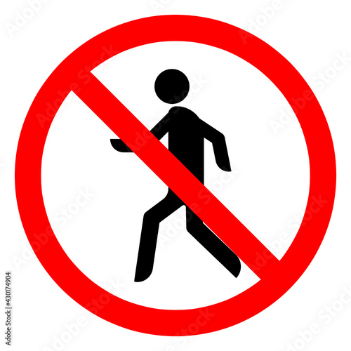 no entry sign, No access for pedestrians prohibition sign. Vector ESP10