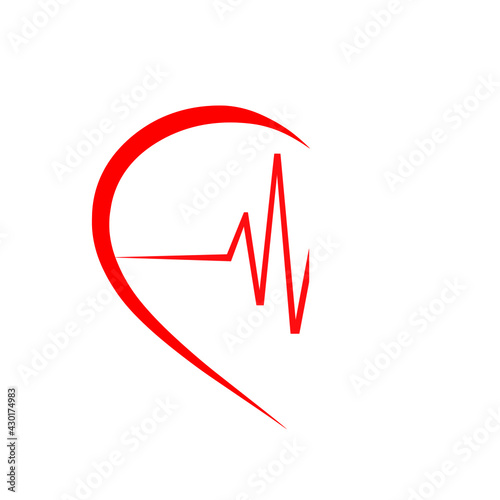 Cardiology doctor pharmacy medical heart beat graph and analysis breathing health care protection pulse ekg therapy vector illustration logo design.