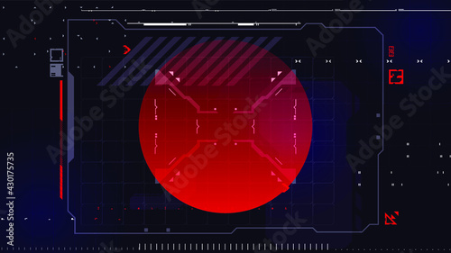 Modern cyberpunk poster. Futuristic Abstract HUD. Good for game UI. Vector Illustration EPS10