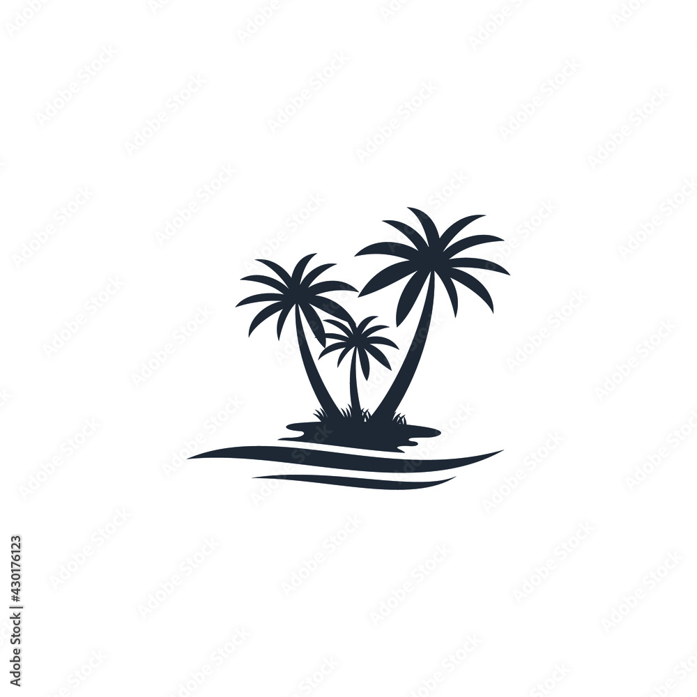 coconut tree icon vector illustration logo template