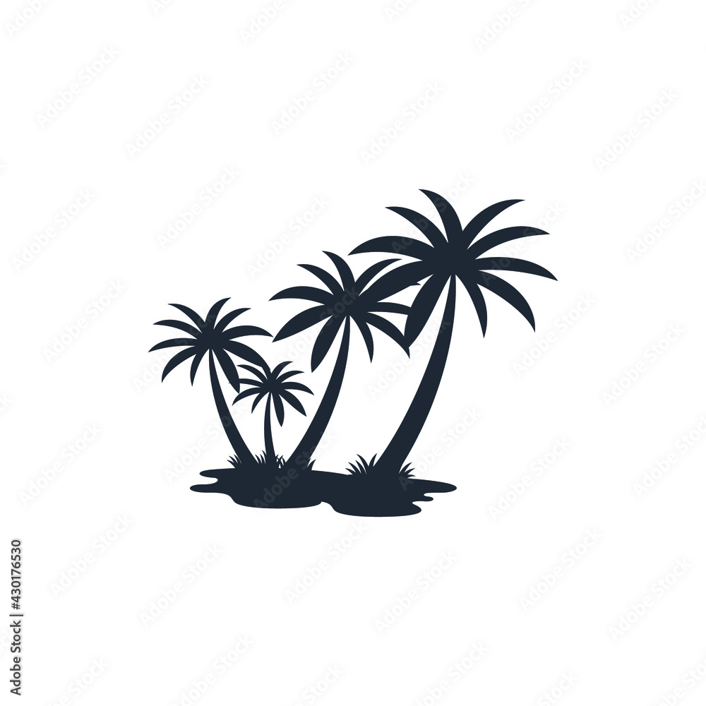 coconut tree icon vector illustration logo template