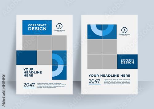 Modern blue corporate identity cover business vector design, Flyer brochure advertising abstract background, Leaflet Modern poster magazine layout template, Annual report for presentation.