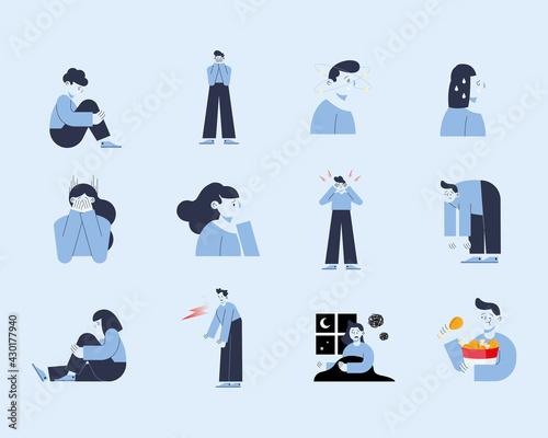 twelve panic attack icons