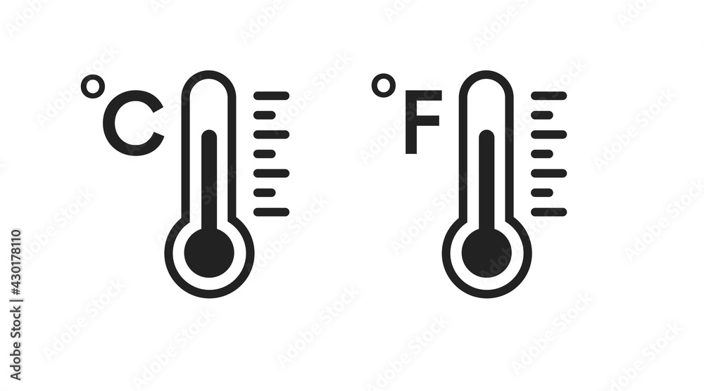 Thermometer icon Set. Vector isolated black and white illustration Thermometer icon Set. Vector isolated black and white illustration