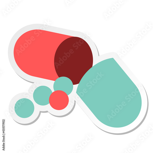 antibiotic capsule sticker