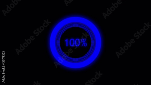 Science Futuristic Loading Circle Ring on transparent background.  0-100% - 25 fps - 4k - Alpha Channel