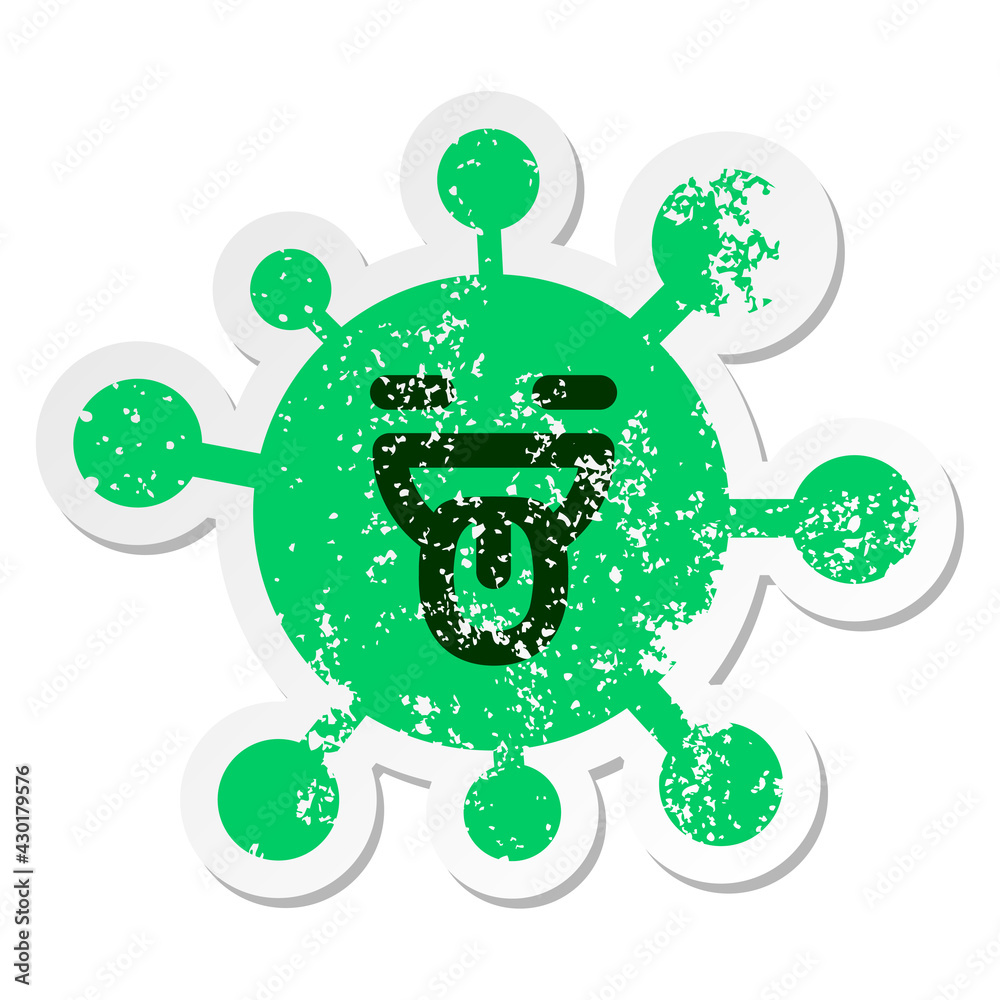 happy enjoyment virus distressed sticker
