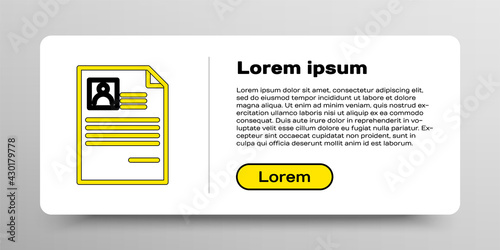 Line Resume icon isolated on white background. CV application. Searching professional staff. Analyzing personnel resume. Colorful outline concept. Vector