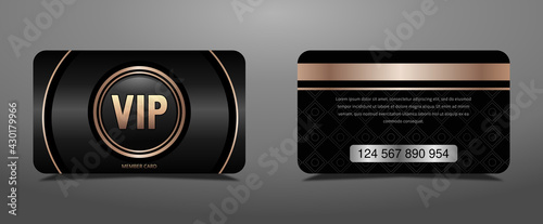 luxury gold vip card and elegant black background, luxury design for vip members.