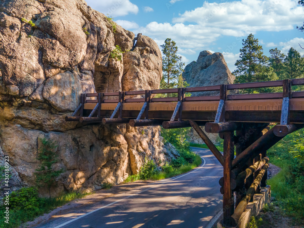 Iron Mountain Road 16a pigtail turn and tunnel in South Dakota Black 