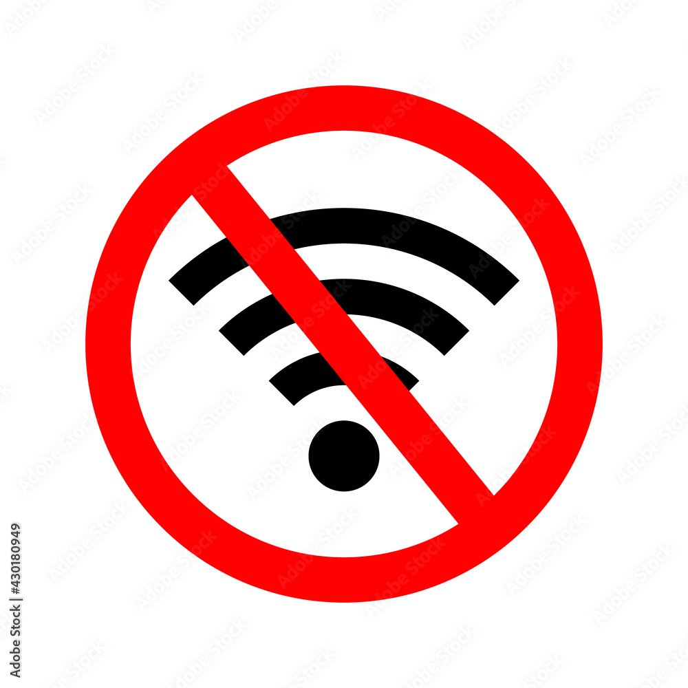 Wifi error. Wifi signal offline. Icon of off internet. Bad wireless connection of internet. Symbol of wi-fi antena. Sign of lost signal. zone of ban communication. Stop or jamming of network. Vector Wifi error. Wifi signal offline. Icon of off internet. Bad wireless connection of internet. Symbol of wi-fi antena. Sign of lost signal. zone of ban communication. Stop or jamming of network. Vector