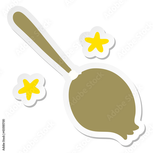 magic broomstick sweeping sticker