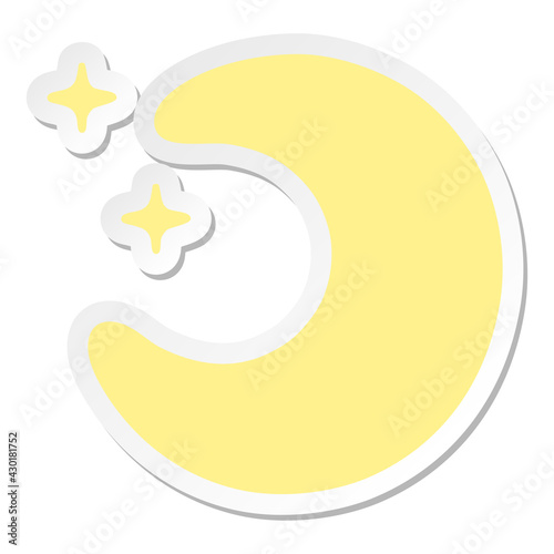 cartoon moon and stars sticker