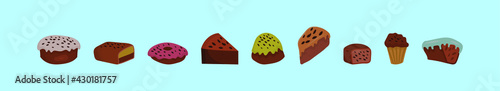 Set of raisin cartoon icon design template with various models. vector illustration isolated on blue background