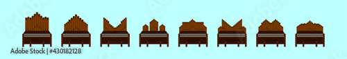 set of pipe organ cartoon icon design template with various models. vector illustration isolated on blue background