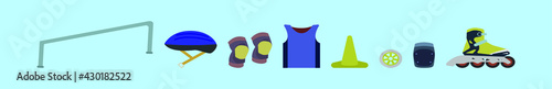 set of roller blade cartoon icon design template with various models. vector illustration isolated on blue background