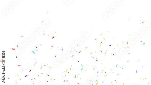 Confetti Party Popper Explosions on a White Background with Luma Matte Channel