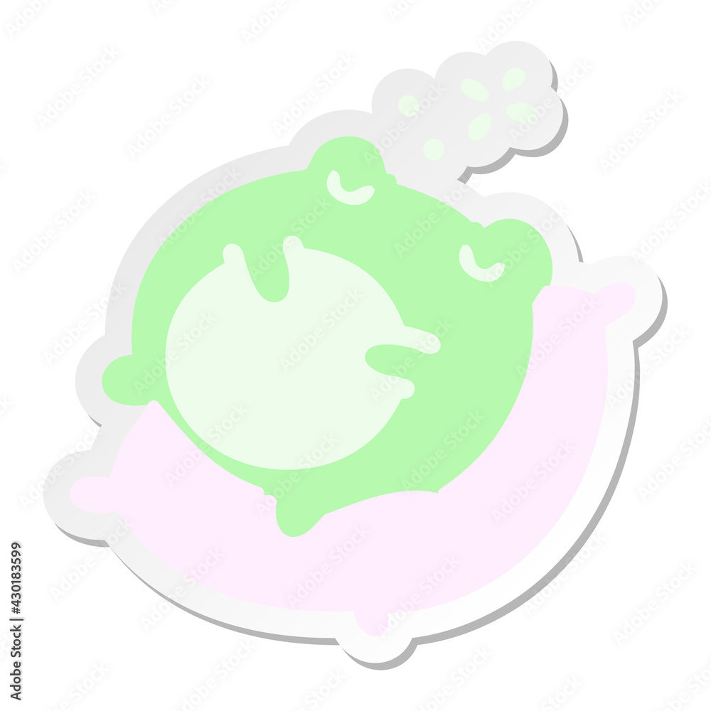 cute frog sleeping on a pillow sticker cute frog sleeping on a pillow sticker