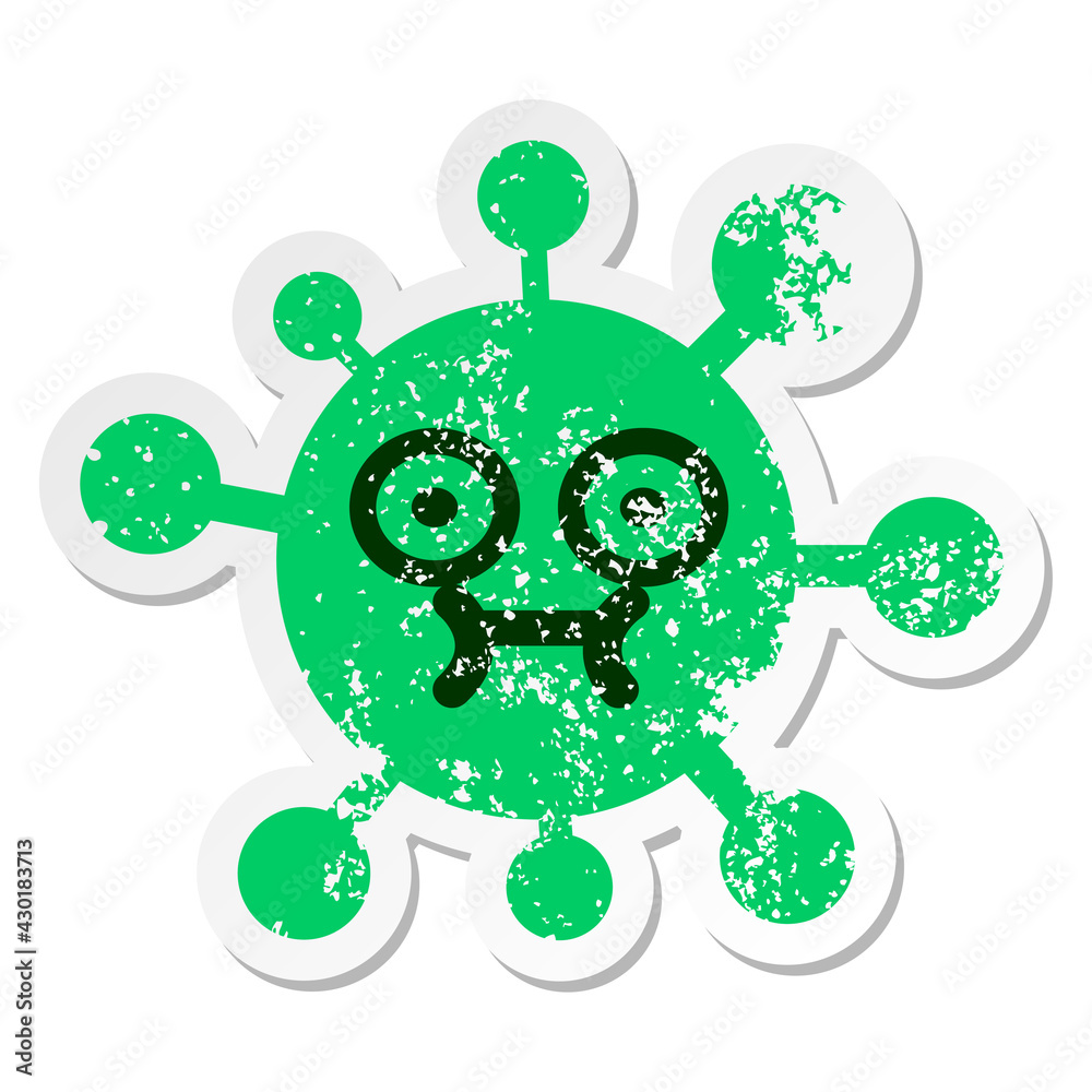 uncomfortable stare virus distressed sticker uncomfortable stare virus distressed sticker