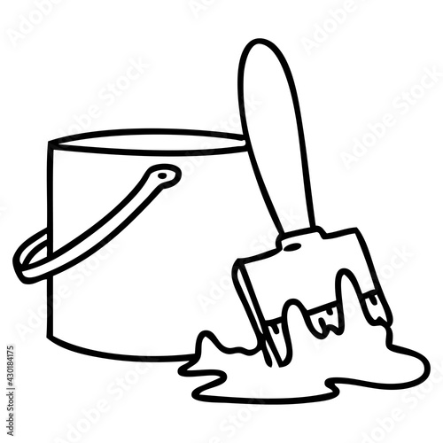 paint can with brush