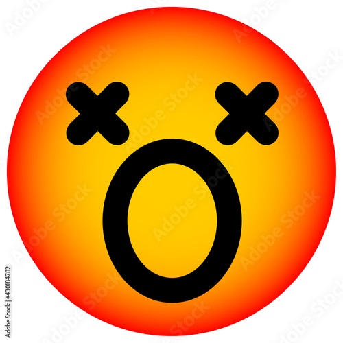 shocked dead face circle