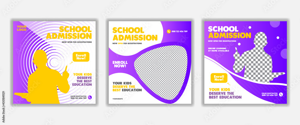 School education admission social media post template & back to school ...