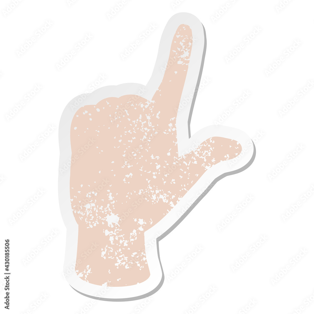 Obraz premium pointing hand grunge sticker