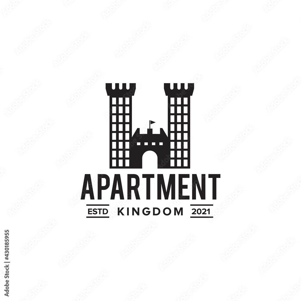 Apartment kingdom building logo design template