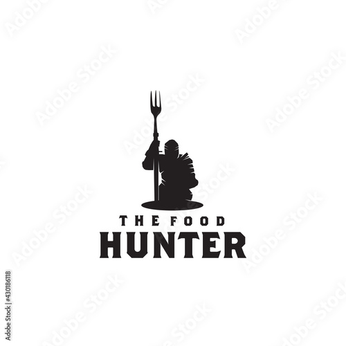 Food hunter logo design template