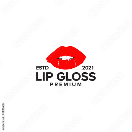 Lip gloss logo design template