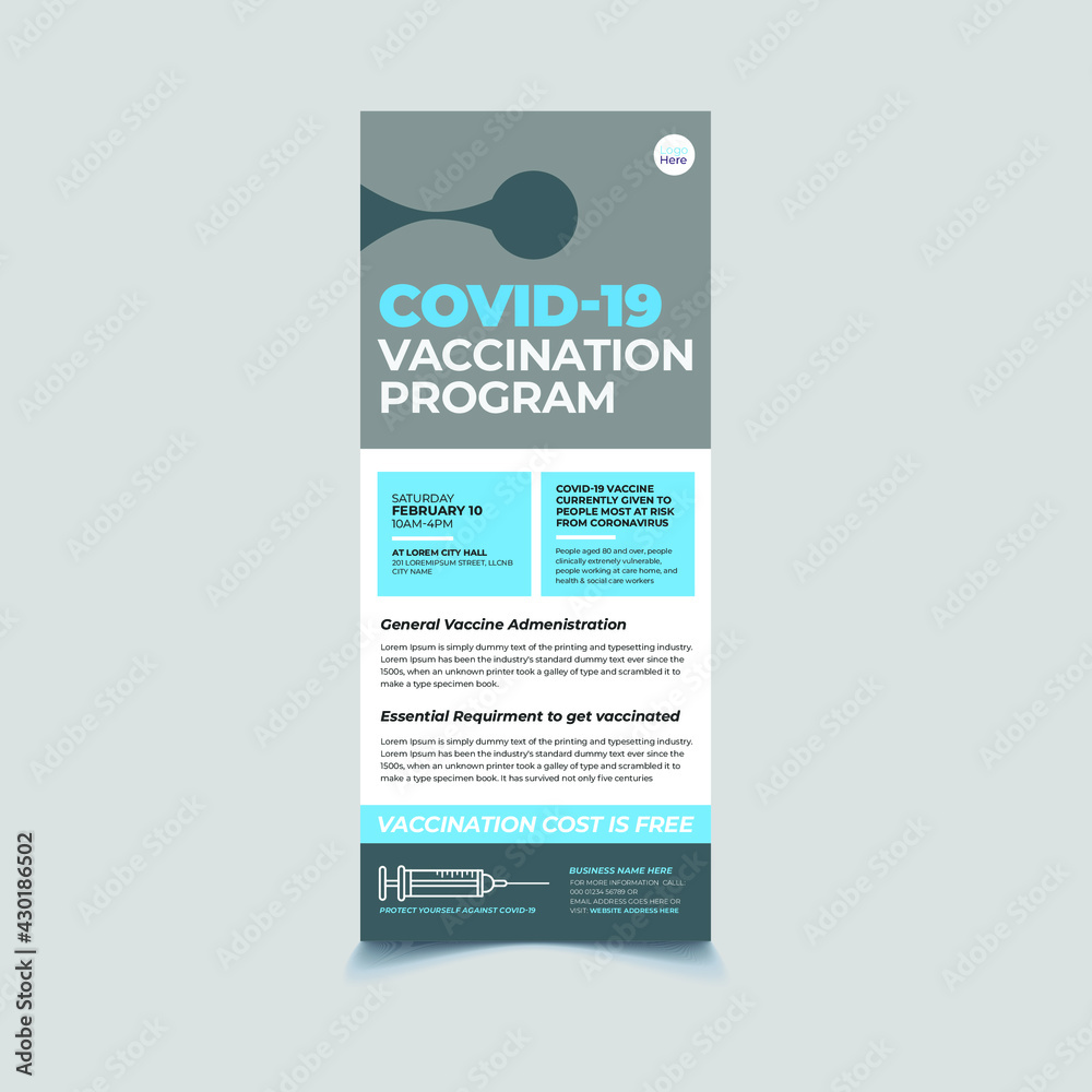 Obraz premium Covid-19 Vaccination Program Door Hanger Template Design