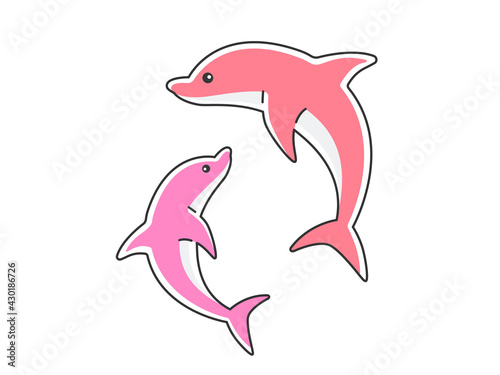 イルカの親子のイラス
