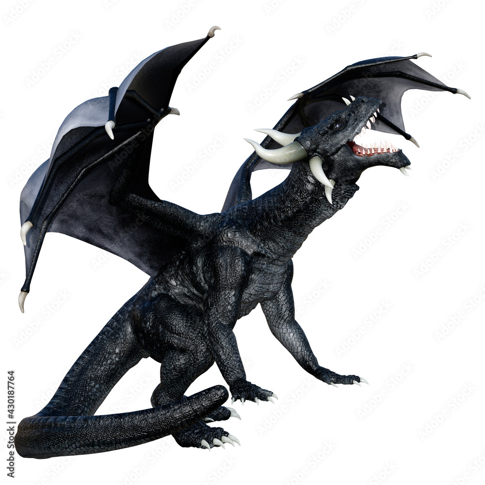 Fototapeta premium 3D Rendering Fairy Tale Dragon on White