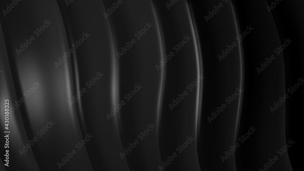 Fototapeta premium Black gray gradient geometric abstract background. Elegant curved lines and shape with color graphic design. 3d Rendering...