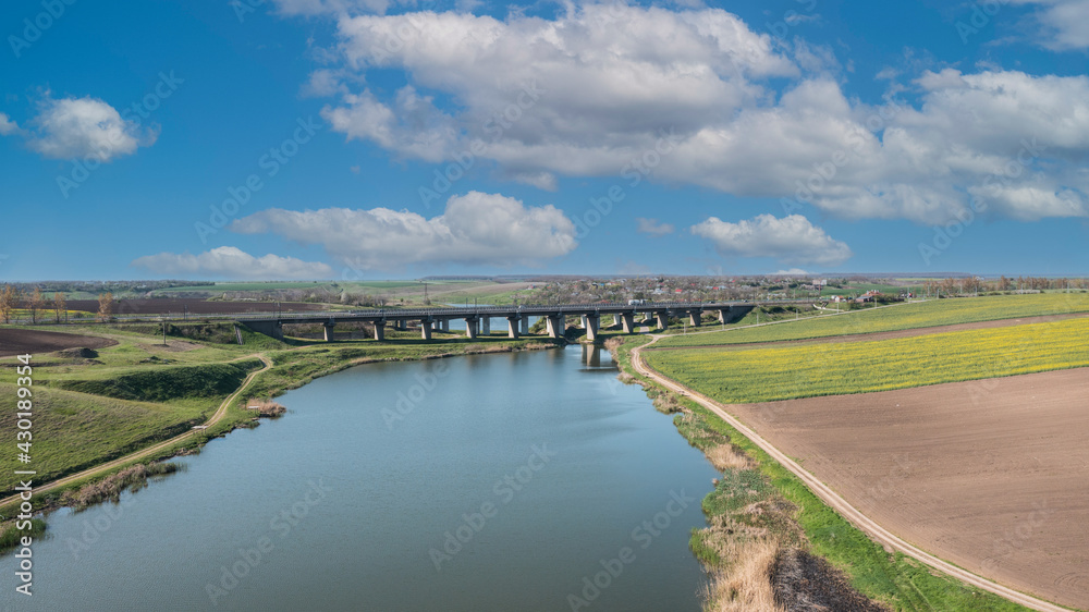 Drone shot of a bridge