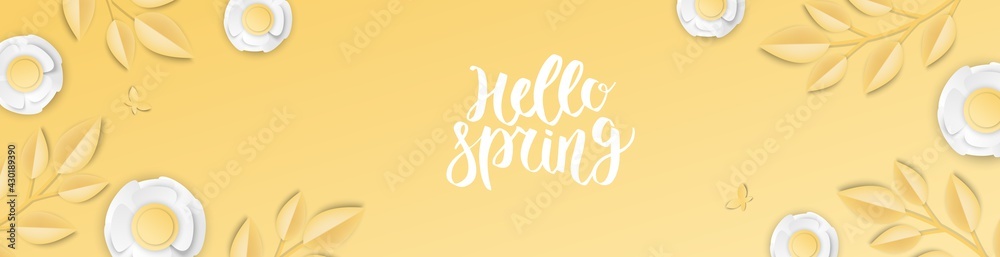 Spring sale banner with flowers. Banner perfect for promotions, magazines, advertising, web sites. Vector illustration. Spring sale banner with flowers. Banner perfect for promotions, magazines, advertising, web sites. Vector illustration.