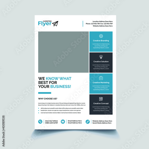 Corporate Business Marketing Flyer Template Design (ID: 430189538)