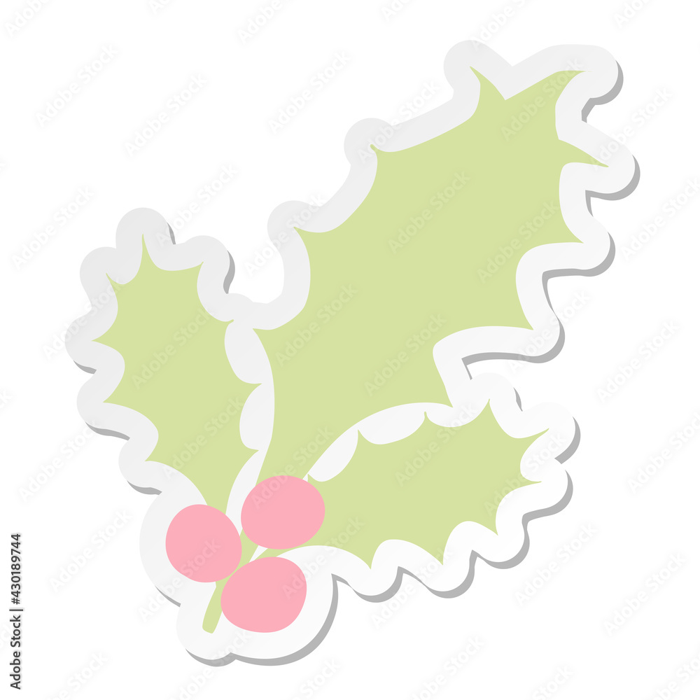 holly leaves sticker