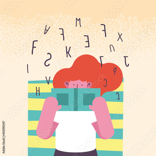 Tableau sur toile girl lying with dyslexia