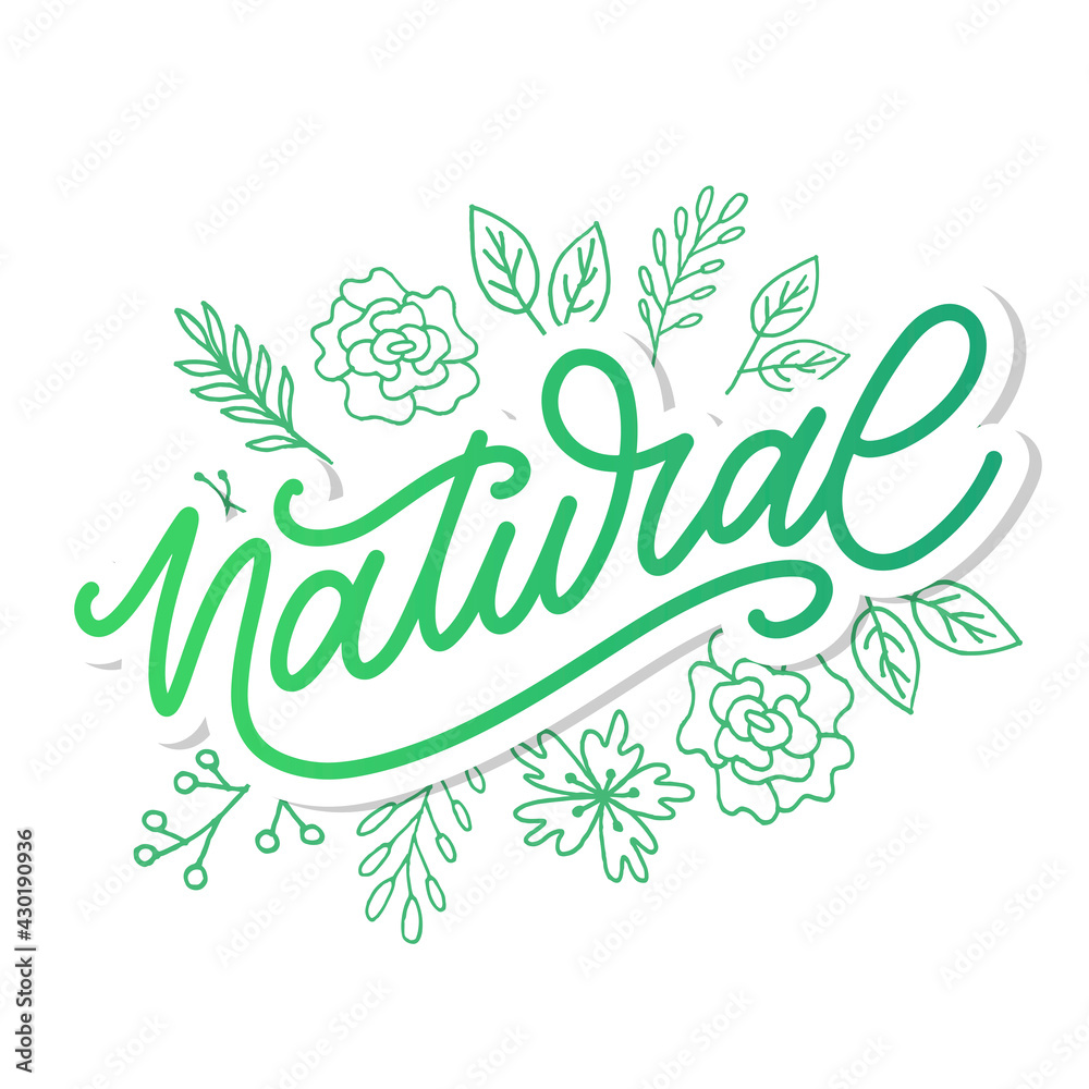 100 Natural Vector Lettering Stamp Illustration slogan calligraphy 100 Natural Vector Lettering Stamp Illustration slogan calligraphy