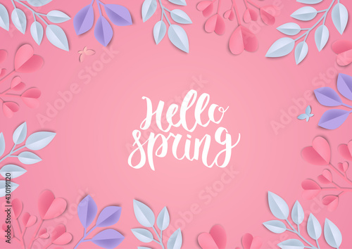 Spring sale banner with flowers. Banner perfect for promotions, magazines, advertising, web sites. Vector illustration.