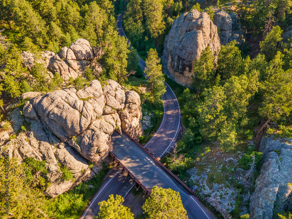 Iron Mountain Road 16a pigtail turn in South Dakota Black Hills 