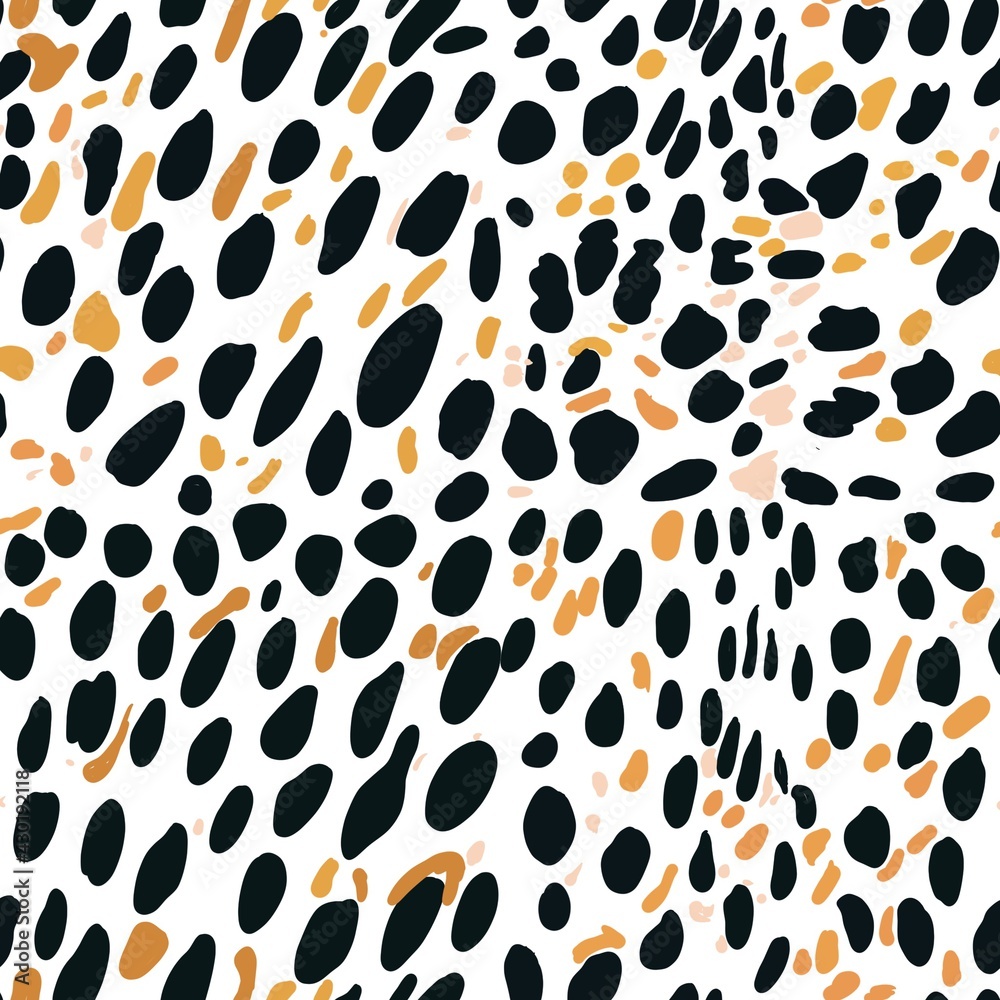 Abstract modern leopard seamless pattern. Animals trendy background. Black and white and yellow illustration for print, card, postcard, fabric, textile. Modern ornament of stylized skin. Abstract modern leopard seamless pattern. Animals trendy background. Black and white and yellow illustration for print, card, postcard, fabric, textile. Modern ornament of stylized skin.