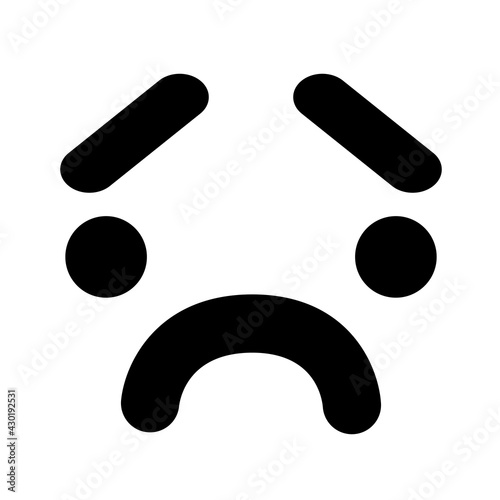 simple unhappy face icon