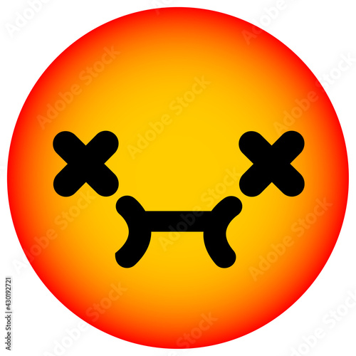 cute unsure dead face circle