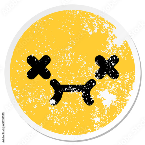 cute unsure dead face circular sticker