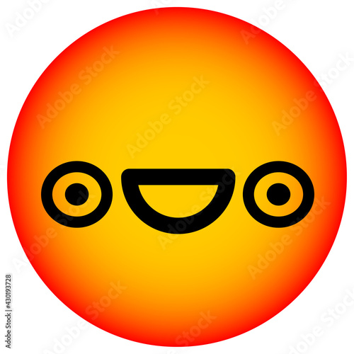 happy excited face circle