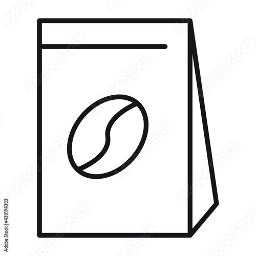 Coffee bean bag icon. Coffee bean bag symbol vector elements for infographic web.